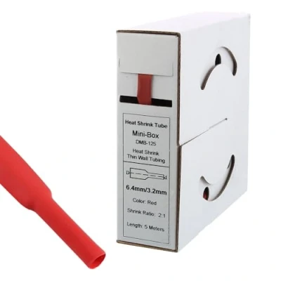 Abbildung von 5m Schrumpfschlauch 6,4mm &gt; 3,2mm rot