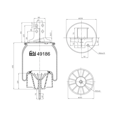 Abbildung von FEBI BILSTEIN 49186 Federbalg, Luftfederung Hinterachse