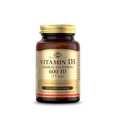 Abbildung von SOLGAR® Vitamin D3 600 IU 15 µg Cholecalciferol Für das Immunsystem, die Knochen &amp; Muskeln 120 vegetarische Kapseln