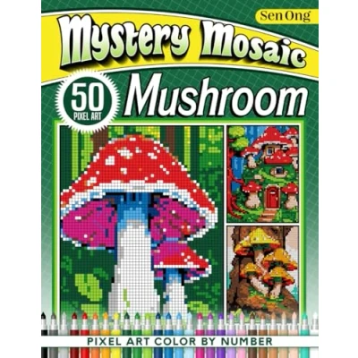 Abbildung von Mushroom Worlds Mystery Mosaics: 50 Pixel Art Scenes for Relaxation and Joy