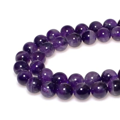 Abbildung von MJDCB Perlen zum Auffädeln 8mm 45 stück Zweifarbiger Amethyst Halbedelsteine mit Loch Natürliche Lose Runde Steinperlen für Herstellung Schmuck Armbänder Halsketten