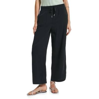 Abbildung von STREET ONE Damen A378974 Wide Leg Musselin Hose, Pine Grove Green, 38W / 26L