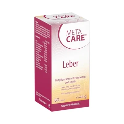 Abbildung von META CARE Leber Mit bewährten Bitterstoffen aus Mariendistel, Artischocke und Löwenzahn CHOLIN Hochdosiert Vegan 60 Kapseln