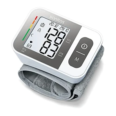 Abbildung von Sanitas SBC 15 Handgelenk Blutdruckmessgerät, vollautomatische Blutdruck und Pulsmessung, Warnfunktion bei möglichen Herzrhythmusstörungen
