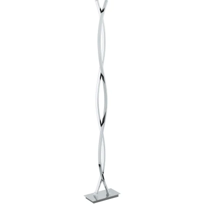 Abbildung von EGLO LED Stehlampe Lasana 2, 2 flammige Standleuchte, Stehleuchte aus Alu, Stahl, Kunststoff, Farbe: Chrom, weiß, inkl. Trittschalter