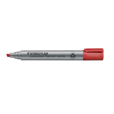 Abbildung von STAEDTLER 356 B 2 Lumocolor Flipchartmarker Keilspitze, oder 5 mm, 10 Stück, rot
