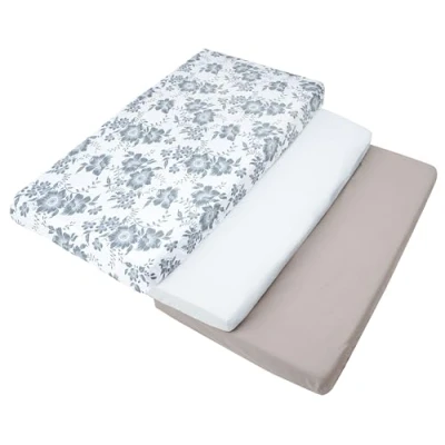 Abbildung von Medi Partners 3er Set Spannbettlaken Spannbetttuch 60x120cm 100% Baumwolle Baby Bettwäsche Babymatratze Schlafsack Kinderbett Babybett