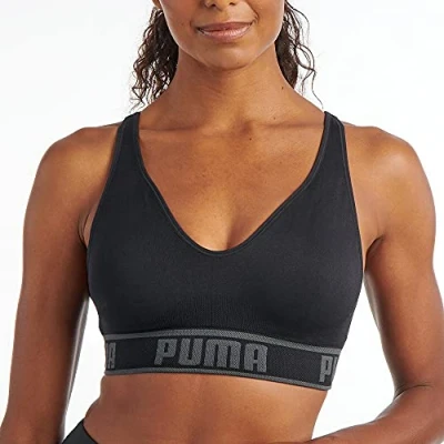 Abbildung von Puma Damen Dames Solstice naadloze sportbeha Sport BH, Schwarz, S EU