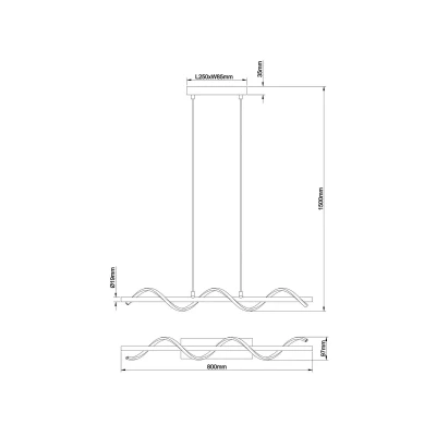 Abbildung von Brilliant LED Pendelleuchte »Eunice«, 80 cm Breite, 2600 lm, 4000 K, höhenverstellbar, matt Schwarz
