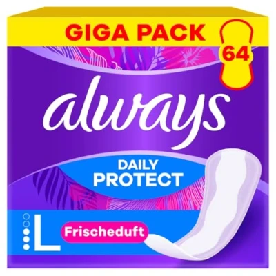 Abbildung von Always Daily Protect Slipeinlagen Damen Long (64 Binden), Gigapack, mit frischem Duft, passend für alle Slipformen, atmungsaktiv, flexibel