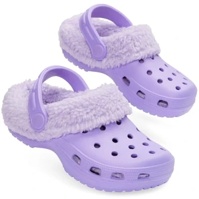 Abbildung von CityComfort Mädchen Clogs mit Fleecefutter, Warme Hausschuhe Geschenke für Kinder (Lila, 29 EU)