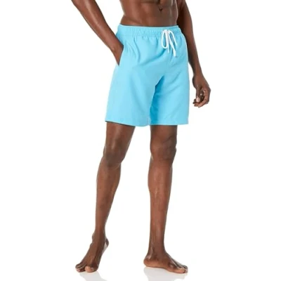 Abbildung von Amazon Essentials Herren Badehose, Schnell Trocknend, 23 cm, Aquablau, L