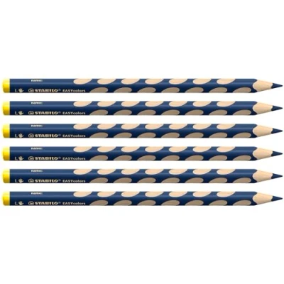 Abbildung von Ergonomischer Buntstift für Linkshänder STABILO EASYcolors 6er Pack dunkelblau