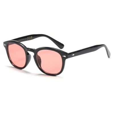 Abbildung von SHEEN KELLY Vintage Runde Sonnenbrille Frau Eyewear Männer Rosa Blau