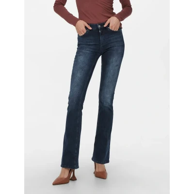 Abbildung von ONLY Onlblush LIFE MID Jeans Bootcut, Damen, Größe: Lx30, Blue black denim