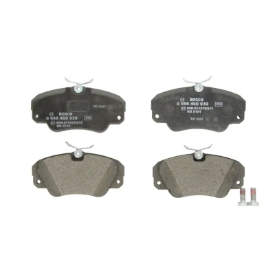 Abbildung von BOSCH 0 986 460 939 Bremsbelagsatz Low Metallic mit Anti Quietsch Blech, Schrauben Zubehör OPEL: Omega B Saloon, Caravan