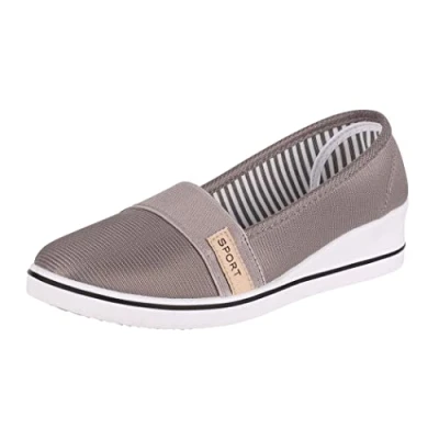 Abbildung von Elara Damen Ballerina Pumps mit Keilabsatz Chunkyrayan 483 Dk.Grey 38