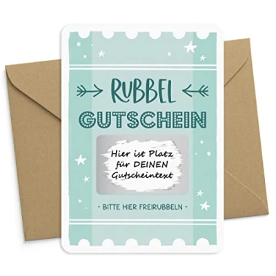 Abbildung von KuschelICH Rubbelkarte zum selber beschriften mit Briefumschlag Gutschein Rubbellos (Gutschein)