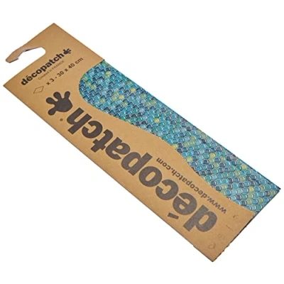 Abbildung von Decopatch Papier No. 729 (türkis Schuppen, 395 x 298 mm) 3er Pack