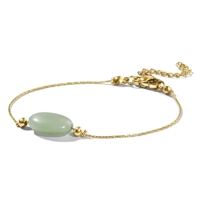 Abbildung von PURAJA Edelstein Armband Damen Aventurin 18k echt vergoldet Handgefertigt Glücksarmband Mutmacher