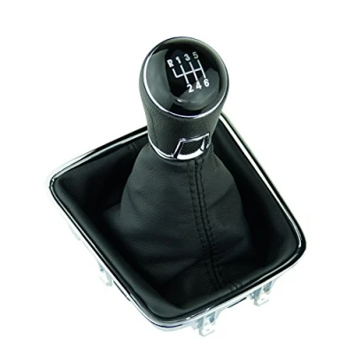 Abbildung von L&amp;P A278 3 Schaltsack Schaltmanschette Schaltknauf Schwarz 6 Gang 12mm kompatibel mit VW Golf Plus 5M 521 Tiguan I 5N Sharan II 7N Chrom Rahmen Komplettset Knauf Plug Play Ersatzteil für OEM