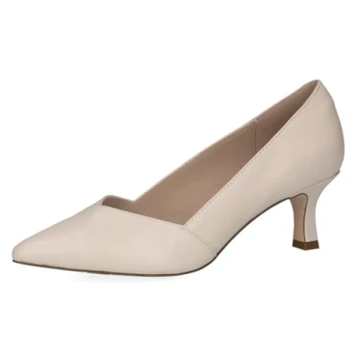 Abbildung von CAPRICE Damen Pumps Spitz aus Leder, Cremefarben (Cream Perlato), 39 EU