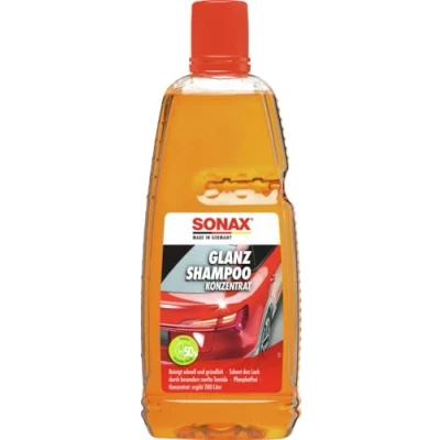Abbildung von SONAX GlanzShampoo Konzentrat (1 Liter) durchdringt und löst Schmutz gründlich, ohne Angreifen der Wachs Schutzschicht Art Nr. 03143000