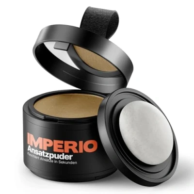 Abbildung von IMPERIO Ansatzpuder Haar Concealer zur Haarverdichtung für Frauen und Männer, wasserfestes Make up zum Ansatz kaschieren 4g (Dunkelblond)