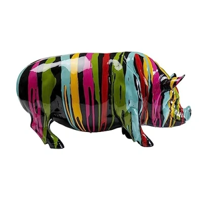 Abbildung von Kare Design Deko Figur Pig Holi, Mehrfarbig, Sdchwein, Polyresin, Unikat, Handbemalt, 22x43x17cm (H/B/T)