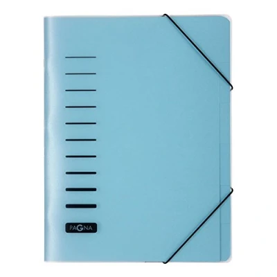 Abbildung von Pagna 40056 02 Ordnungsmappe 6 teilig aus PP, Eckspanngummi, blau farbiger Registerkarton
