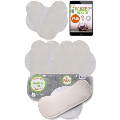 Abbildung von Slipeinlagen waschbar bio Bambus 7 Pack (Größe S) Waschbare dünn MADE IN EU wiederverwendbare Stoff Washable Panty Liners Stoffslipeinlage für Ausfluss NICHT bei Periode