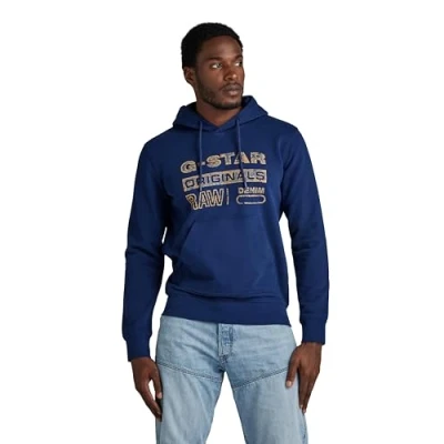 Abbildung von G Star Distressed Originals Kapuzenpullover, Herren, Größe: XXL, Imperial blue
