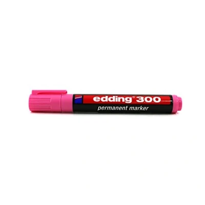 Abbildung von edding 300 Permanentmarker pink 1 Stift Rundspitze 1,5 3 mm wasserfest, schnell trocknend wischfest für Karton, Kunststoff, Glas, Holz, Metall, Glas
