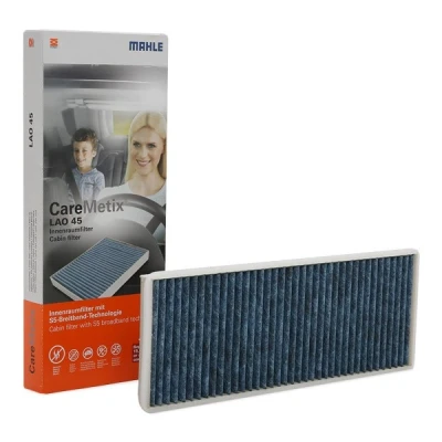 Abbildung von MAHLE ORIGINAL LAO 45 Innenraumfilter Aktivkohlefilter, mit antiallergischer Wirkung, antibakterieller Wirkung 394,0 154 24,0 CareMetix