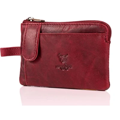 Abbildung von MATADOR Echt Leder Auto Schlüssel Herren Tasche Schlüsseletui Damen Keyring Kartenfach Geldfach Männer Hochwertig Design Schlüsselanhänger Mäppchen (PINK)
