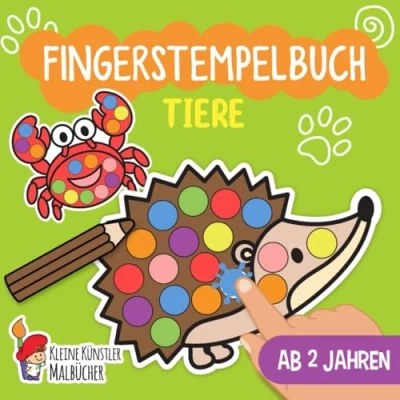 Abbildung von Fingerstempelbuch Ab 2 Jahren: Tiere Fingerstempeln, Malen und Basteln! Das große Fingerstempel Buch für Kinder Bastelbuch Jungen Mädchen Fingerfarben Stempelbuch