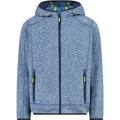 Abbildung von CMP Kinder Knit Tech Jacke mit fester Kapuze, Staubiger blauer Stein, 98
