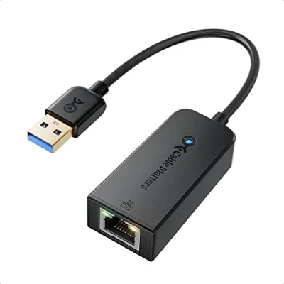 Abbildung von Cable Matters USB Gigabit Ethernet Adapter (USB Netzwerkadapter, LAN 3.0, 3.0) 10/100/1000 Mbps Netzwerk in Schwarz