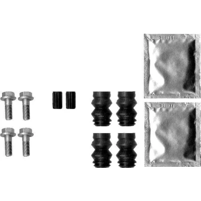 Abbildung von HELLA 8DZ 355 201 571 Führungshülsensatz, Bremssattel FIAT: Panda II Hatchback, PEUGEOT: 206 SW, 307 CC, TOYOTA: Corolla Verso