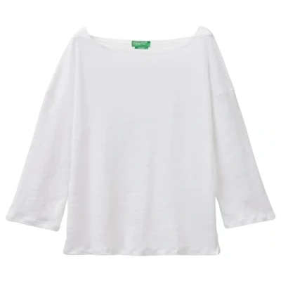 Abbildung von United Colors of Benetton 3/4 Sleeve Langarmshirt, Damen, Größe: Large, White