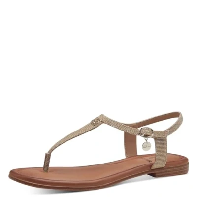 Abbildung von s.Oliver Damen Zehentrenner mit verstellbarem Riemchen Vegan, Gold (Champagne), 41 EU