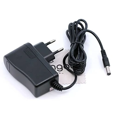 Abbildung von Ladegerät passend für Grundig VCP 3830 (Ersetzt DK20C 260060H V) Ladekabel Akku Staubsauger mit mungoo Displayputztuch Schwarz