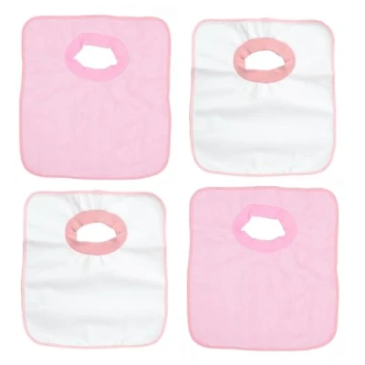 Abbildung von Ti TIN 4er Pack wasserdichte frottee Babylätzchen, 33x36 cm Lätzchen mit elatischem Verschluss für Babys von 6 bis 18 Monaten, 100% Polyester Mikrofaser und Vinylfutter, ohne Motiv