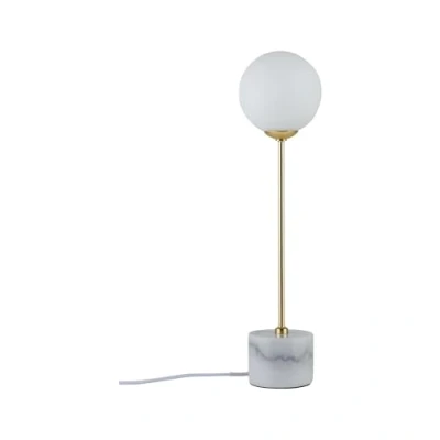 Abbildung von Paulmann 79661 Neordic Tischleuchte Moa max. 1x10W Tischlampe für G9 Lampen Nachttischlampe Weiß/Gold matt 230V Glas/Marmor/Metall ohne Leuchtmittel