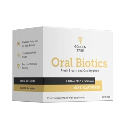 Abbildung von Golden Tree Oral Biotics Natürlicher Milchsäurebakterienkomplex für die Mundhygiene 7 Milliarden KBE pro Dosis Gegen Mundgeruch, schützt Zähne und Zahnfleisch frischen Atem