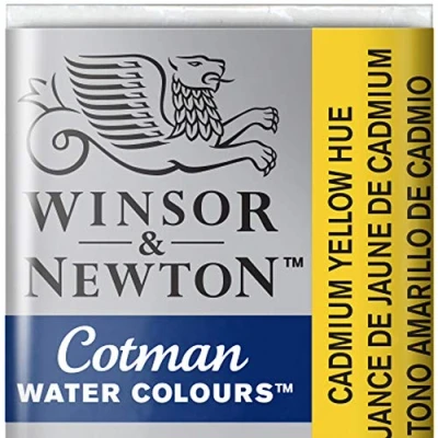 Abbildung von Winsor &amp; Newton 0301109 Cotman Aquarellfarbe mit guter Transparenz, hervorragender Tönungsstärke und guten Maleigenschaften, Wasserfarbe im 1/2 Napf Kadmiumgelb