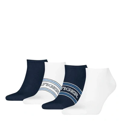 Abbildung von Tommy Hilfiger MEN Sneaker Giftbox 4 PACK Socken, Herren, Größe: 39 42, White/navy