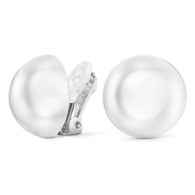 Abbildung von Traveller Ohrclip Damen Silberfarben Perle 16 mm Weiss Platiniert 700216