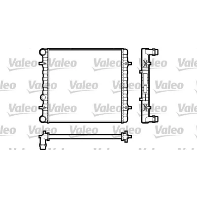 Abbildung von VALEO 731606 Kühler, Motorkühlung Aluminium 415 650 23 ohne Kühlmittelregler Kühlrippen mechanisch gefügt VOLKSWAGEN: Golf 4, Bora Variant kfzteile,