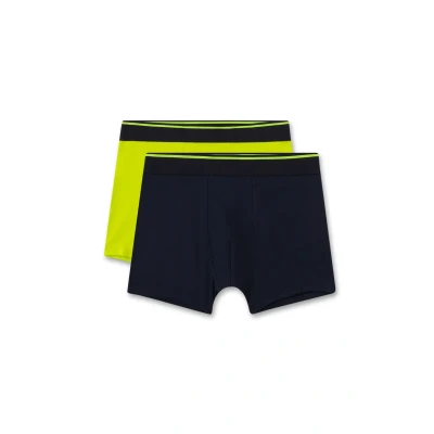 Abbildung von Sanetta Jungen Hipshorts (Doppelpack) blau Hochwertige und nachhaltige Unterhose für aus Baumwoll Mix. Inhalt: 2er Set Unterwäsche 128